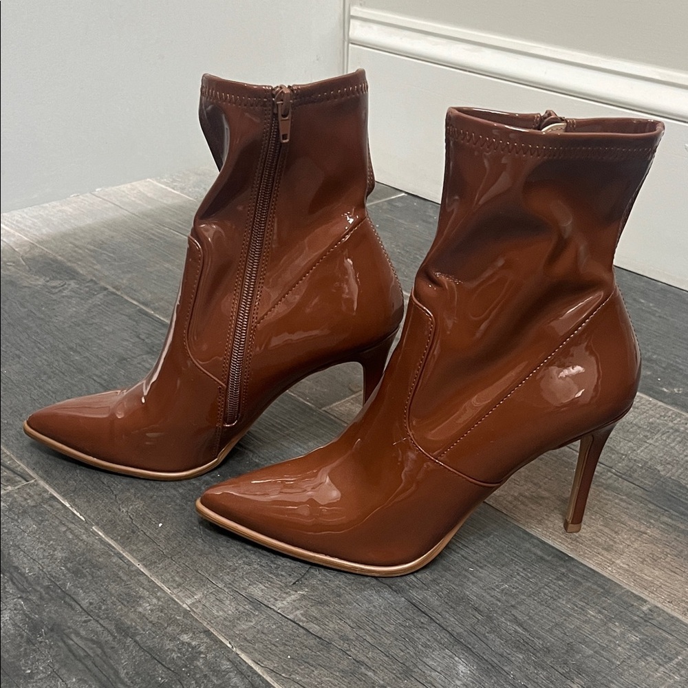 WORN ONCE — Steve Madden Brown High Heel Ankle Boots